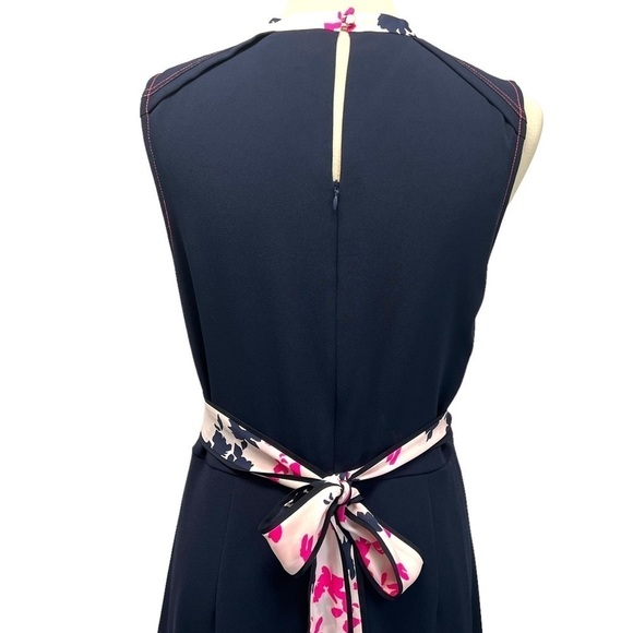 Tanya Taylor Navy Blue Silk Floral Tie Back Maxi Dress Womens 8 - Picture 8 of 15